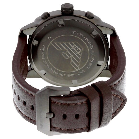 Vintage Emporio Armani Men's Sportivo AR6055 Gunmetal Leather Quartz Watch 46mm - Picture 4 of 7